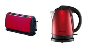 Ensemble Petit Dejeuner Moulinex Grille Pain Bouilloire Subito Rouge