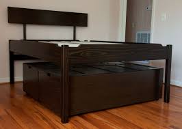 It looks lovely and is a good choice for a chic bedroom. Elevated Or Raised And Tall Platform Beds By Finnwood Designs Elevated Bed Frame High Bed Frame Tall Bed Frame