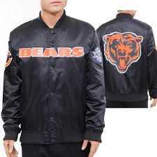 Chicago Bears Jersey Pro Standard Black Sb20 Big Logo Satin Jacket