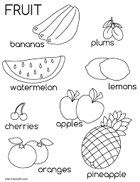 Fruit Colouring Page Coloring Worksheets For Kindergarten Fruit Coloring Pages Fruits For Kids