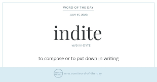 Word Of The Day Indite In 2020 Word Of The Day Words English Vocabulary Words