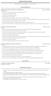 Emergency Medical Technician Resume Sample Mintresume