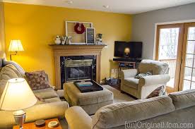 Living room decor orange colourful living room paint colors for living room room colors yellow walls living room living rooms yellow rooms orange rooms ok design. Living Room Makeover Step 1 Paint Unoriginal Mom