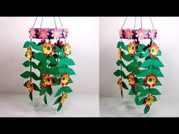 Easy Way To Make Wall Hanger For Room Decoration Nice Wall Hanging Jar Paper Flowers Diy Easy Hanger Crafts Paper Flowers Diy