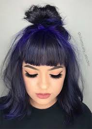 If you're looking for a way to jazz up your gray hair, you can try leaving a long root and covering the rest of the strand with light lavender. Dark Blue Hair Color Ideas And Images