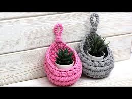 How To Crochet Basket Youtube In 2020 Crochet Basket Crochet Plant Hanger Crochet Plant