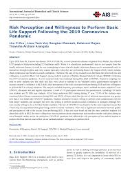 Watch our inspiring journey and the milestones achieved. Pdf Risk Perception And Willingness To Perform Basic Life Support Following The 2019 Coronavirus Pandemic