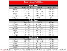 Factual Bauer Hockey Pants Size Chart 2019