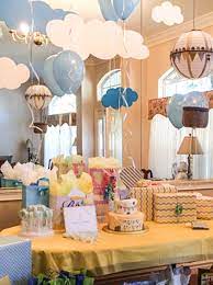 Dessert Table Background With Adhesive White And Blue Clouds On Mirror It S A Boy Blu Baby Shower Cake Table Baby Shower Banner Girl Baby Shower Centerpieces