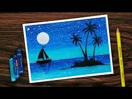 Learn how to draw four season scenery drawing with oil pastels for beginners step by step. How To Draw Scenery Of Moonlight With Oil Pastel Step By Step Youtube Oil Pastel Art Oil Pastel Colours Oil Pastel
