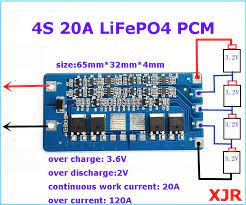 4s 20a Lifepo4 Bms Pcm Pcb Battery Protection Board For 4 Packs 18650 Lifepo4 Battery Cell Storecharger Cell Protection Battery