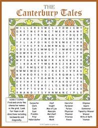 The Canterbury Tales Word Search By Puzzles To Print Tpt Canterbury Tales English Lessons For Kids Word Find