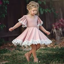 Vintage Princess Kids Baby Girls Dress Lace Floral Party Dress Casual Dresses Kids Dresses Floral Party Dress Little Girl Dresses