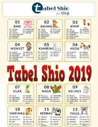 Tabel Shio 2019 Data Angka Main Shio Togel Tabel Shio