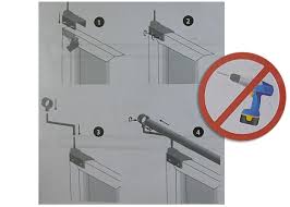 Tringle à rideau et support sans percage. 2 Supports De Barre A Rideaux Sans Percage Coloris Argent Support Fix Vit