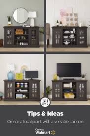 Better Homes Gardens Canton Media Console Fit S Most 70in Flat Panel Tvs Tobacco Oak Finish Walmart Com In 2020 Better Homes Media Console Home