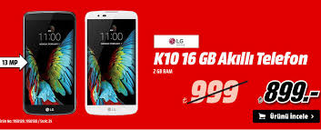 Media Markt Media Markt Lg Akilli Cep Telefonu K10 Indirimleri Lg K1016 Gb Akilli Cep Telefonu Modelleri 999 Tl Yerine 899 Tl Kacirma Elektronik Dizustu Model