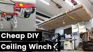 Cheap Diy Ceiling Winch Overhead Hoist Youtube