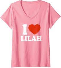 Amazon.com: Camiseta con cuello en V I Love Lilah, I Heart Lilah para  mujer, Negro, S : Ropa, Zapatos y Joyería
