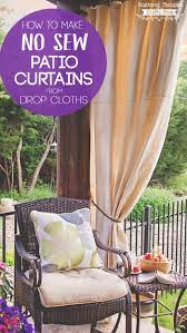 Diy Patio Curtains From Drop Cloths With No Sewing Scattered Thoughts Of A Crafty Mom Patio Curtains Outdoor Curtains For Patio Outdoor Curtains