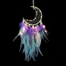 Led Nordic Handmade Half Moon Blue Purple Dreamcatcher Feathers Dream Catchers Wall Hanging Home Room Decoration Baby Wall Decor Wind Chimes Hanging Decorations Aliexpress Every item on this page was curated by an elle decor editor. aliexpress