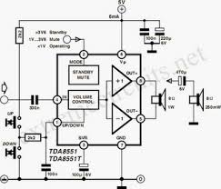Af Amplifier With Digital Up Down Volume Control Based On Tda8551 Amplifier Circuit Diagram Circuit