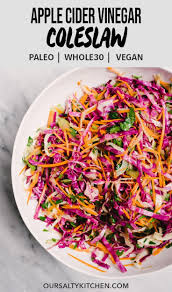 Fish tacos with green apple slaw #recipe, blackened and fried. Autumn Apple Cider Vinegar Coleslaw Recipe Coleslaw Recipe Vinegar Coleslaw Apple Cider Vinegar Coleslaw