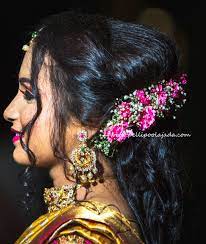 Baby Breath Veni For Loose Hair Poolajada For Kanchipattu Saree Gold Jewellery Temple Jewellery Pelli Poo Flowers In Hair Indian Flowers Flower Accessories