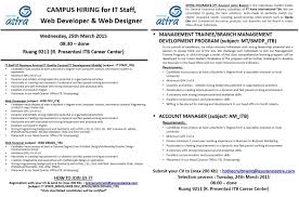 Urgently Required Asuransi Astra Is Opening 5 Vacancy As Account Manager Management Trainee Branch Management Development Program Web Designer Web Dengan Gambar Asuransi