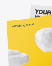 Download Two A4 Papers Mockup In Stationery Mockups On Yellow Images Object Mockups PSD Mockup Templates