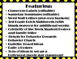 Hollywood Or Movie Theme Classroom Resource Pack Decor Printables More