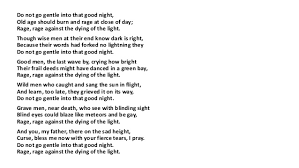 Dylan Thomas Do Not Go Gentle Into That Good Night Summary A Review Of Dylan Thomas Story Do Not Go Gently In That Good Night