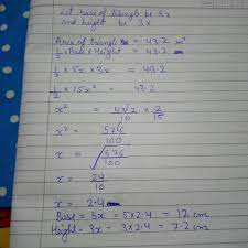 Steps such as special anchors and base plates or overhead rack ties may be necessary. The Base And Height Of A Triangle Are In Ratio 5 3 And The Area Is 43 2m Gt 2 Find The Base And Brainly In