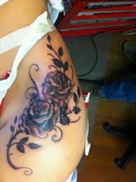 Rose Hip Tattoo With Butterflies Like These Stems Better Than The Original Tattoo Idea Hip Tattoo Rose Tattoos Tattoos