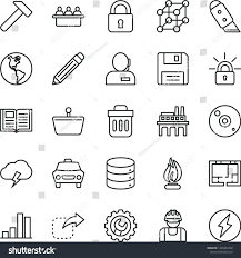 Thin Line Vector Icon Set Graphite Stock Vector Royalty