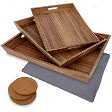 Let's take a look at a list of great ideas and inspiration on how to style coffee table trays. Rustic Wood Serving Tray Set Of 3 Large Serving Tray With Handles Wood Tray Coffee Table
