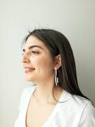 Question Mark Hoops, Sterling Silver Hoops, Modern, Scratched Surface,  Silver Hoops in Upside Down Question Mark Form