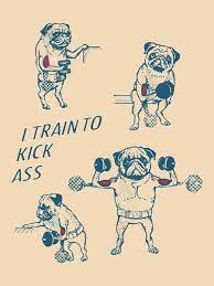 I was very pleased with the style and instruction on drawing the animals in this book, not too much detail to be hard, and simple enough while still being recognizable. Pug Workout Art Print By Huebucket Artist Promotion Available Now Get Free Shipping Use Link Http Society6 Com Huebucket Pug Cartoon Pugs Bulldog Cartoon