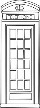 Telephone Booth Cabine Telephonique Anglaise Deco Chambre Londres Coloriage