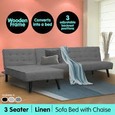 Cozzee 3 seater chaise sofa. 3 Seater Corner Sofa Bed With Lounge Chaise Couch Furniture Dark Grey For Sale Online Ebay
