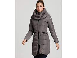 Moncler Pillow Collar Down Coat In Grey Black Lyst