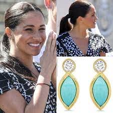 Meghan Markle Jennifer Meyer Diamond And Turquoise Earrings Http Liketk It 2ycin Liketkit Liketoknow It Travel Ea Turquoise Earrings Markle Meghan Markle