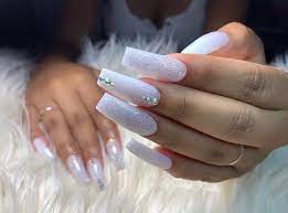 So which color do you think is in trend these. J U D Y M A R I E E On Instagram Frosty Judys Nails Frostywhite Whitenails Squarenails Tapereds White Acrylic Nails Tapered Square Nails Nails