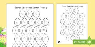 Letter tracing for preschoolers whale: Easter Lowercase Alphabet Tracing Worksheet Worksheet