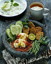 Penyet Tempe Telur Masakan Indonesia Makanan Masakan