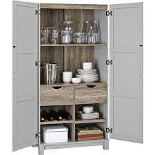 Mu bathroom storage cabinet with 2 doors and 2 shelves, freestanding floor cabinet for office, living room, bedroom, kitchen, sturdy and durable organizer cabinet, 19.7 x 11.8 x 36.6 inches, white. Ameriwood Home Carver Storage Cabinet 2 Doors And 6 Shelves 64 Gray 5278196com Rona