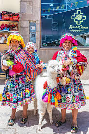 Girls traditional peruvian clothing.jpg 2,601 × 2,601; Alpaca And Women In Traditional Clothes In Pisaq Peru Photograph By Marek Poplawski