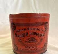 Antique Badger Lubricant Tin Can Wadhams Refining Co's - Oddities - Display  | eBay