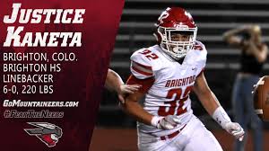 Starters are marked with an asterisk (*). Justice Kaneta 2019 20 Football Western Colorado University Athletics