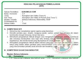 Contoh rencana kegiatan belajar ks 4 sd tema 4 subtema 3 : Rpp Kelas 3 Tema 4 Kurikulum 2013 Revisi 2018 Guru Maju